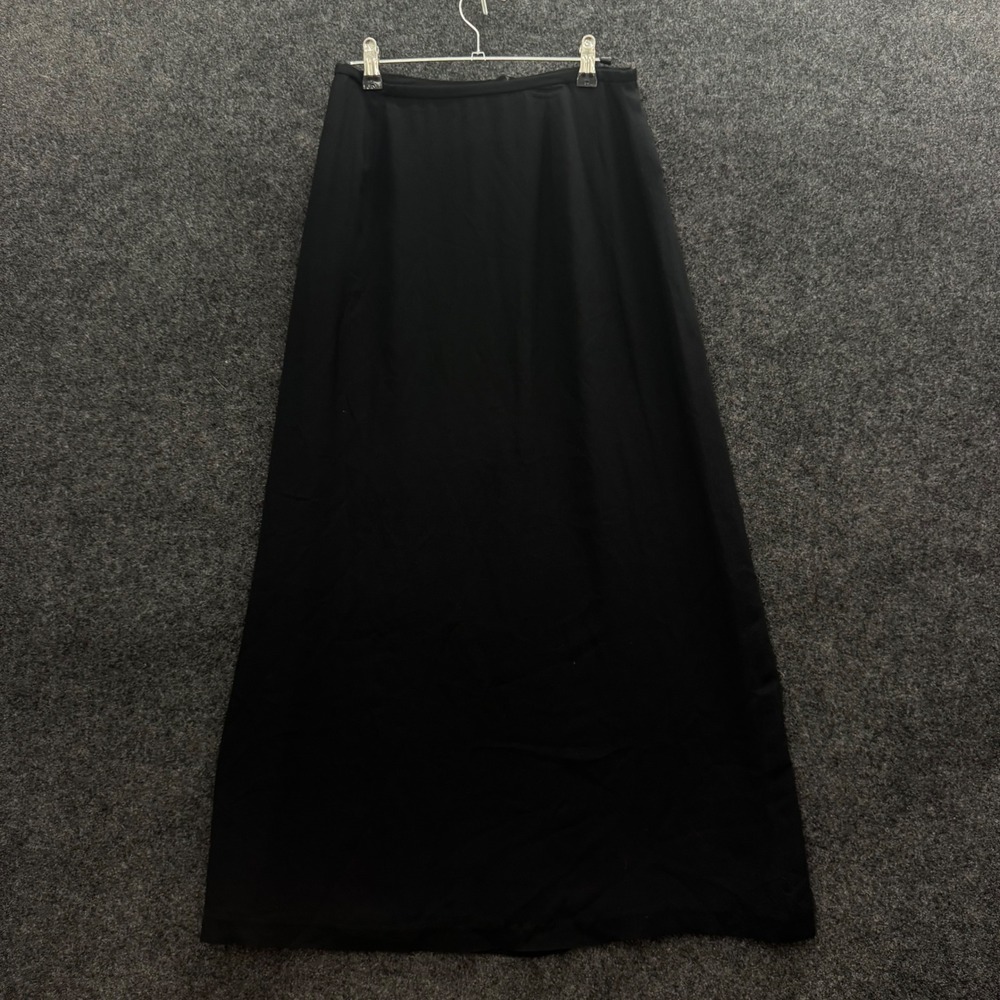 Vintage Banana Republic Black 100% Silk Maxi Skirt Size 6 Minimalist Lined Floor